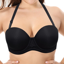 Sutiã bralette sexy preto antiderrapante, alta qualidade, sutiã de casamento, sem costura, b, c, d, e, f, h, 32, 34, 36, 38, 40, 42, 44 2024 - compre barato