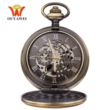 Relógio masculino luxuoso de aço estilo vintage, mostrador de esqueleto, mecânico, corrente, para homens 2024 - compre barato
