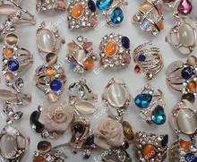 8Pcs Fashion Zinc Alloy Rhinestone Lace Gold Rings For Women Jewelry Bulk Lots LR199 2024 - buy cheap