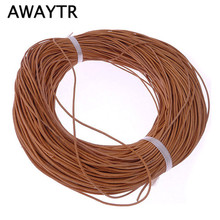 AWAYTR-cordón de cuero auténtico para fabricación de joyas, cuerda de cuero natural para pulsera, collar, DIY, 10 m/lote, 1mm 2024 - compra barato