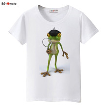 2021 Detective Frog funny t shirt women lovely top tees funny t-shirt brand kawaii	summer clothes cute tshirt women top 2024 - buy cheap