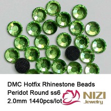 light green color 1440 pcs ss6 2mm DMC Iron On Rhinestones DMC hot fix rhinestones flat back rhinestone applique High Quality 2024 - buy cheap