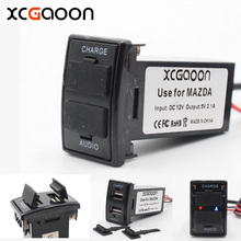 Xcgaoon-adaptador de soquete carregador automotivo com usb 2.1a, especial de 5v, entrada de áudio usb para mazda 2024 - compre barato