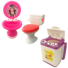 NK-lavadora de muñecas Barbie, inodoro, dispositivos de lavado automático, muebles de baño para casa de muñecas Barbie, 3 artículos = 2024 - compra barato