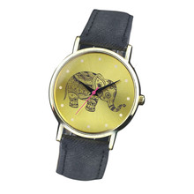Женские часы Montre Fashion Elephant, Роскошные Кварцевые часы с золотым циферблатом, женские кожаные аналоговые наручные часы, Relogio Feminino 50 2024 - купить недорого