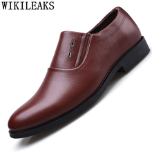 Sapatos sociais masculinos, calçados de couro para escritório, slip-on pria coiffeur, sapatos clássicos masculinos 2024 - compre barato
