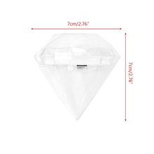 Festa de casamento casa clara forma de diamante transparente caixa de doces de plástico decoração do favor 2024 - compre barato