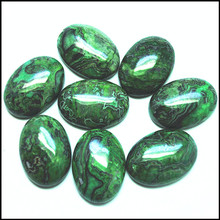 10pcs nature green semi precious stone cabochons natural stone oval shape 18x25mm stone cabs no holes diy beads findings 2024 - buy cheap