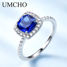 Женское кольцо UMCHO, ювелирное изделие из натурального серебра с натуральным сапфиром на день рождения, сентябрь день рождения 2024 - купить недорого