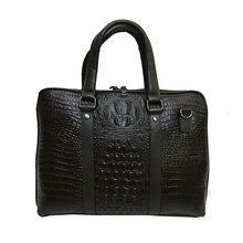 Мужской портфель, сумка для ноутбука, мужская сумка, сумка в европейском и американском стиле, верхний слой, Воловья кожа, крокодиловый узор, мужская деловая сумка 2024 - купить недорого