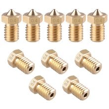 10 PCS M6 3D Impressora de Bico 0.2 milímetros 0.3 milímetros 0.4 milímetros 0.6 milímetros 0.8 milímetros 1.75 milímetros de Bronze Extrusora bocal Da Cabeça de Impressão para E3D Makerbot 2024 - compre barato