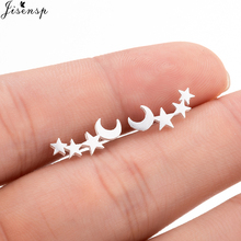 Jisensp New Fashion Minimalist Brushed Star Stud Earrings for Women Gifts Cute Earing Matte Tiny Moon Earrings boucle d'oreille 2024 - buy cheap
