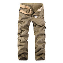 Fashion Solid Cotton Cargo Pants Men Casual Slim Workout Men Trousers Multi-pocket 2024 - buy cheap