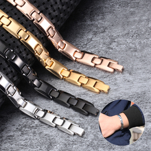 Vinterly Magnetic Health Bracelet Men Black Energy Steel Magnetic Bracelet Male Chain Link Magnet Health Bracelets for Women 2024 - buy cheap