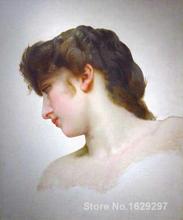 Pintura madrinha adolphe bouguereau, pintura de mulher em tela de alta qualidade para estudo do rosto feminino loiro 2024 - compre barato