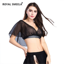 Chiffon Dancing Top Women Belly Dance Costume belly dance top Sexy Lotus Leaf Short Top Class Lesson Practice Clothes Crop Top 2024 - buy cheap