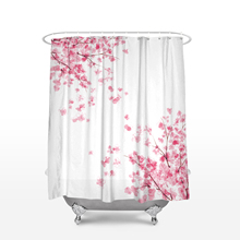 Тканевая занавеска для душа из японской вишни Сакура цветы, цветения домашний Декор Аксессуары для ванной комнаты Водонепроницаемый полиэстер для ванной 2024 - купить недорого