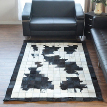 Fashionable art carpet 100% natural genuine cowhide leather rug carpet 2024 - buy cheap