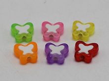 100 Mixed Candy Color Cute Acrylic Butterfly Beads 10mm White Butterfly Center 2024 - buy cheap