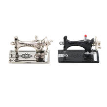 Dollhouse Black Silver Sewing Machine Toys Gift New For Kids Child Girls Doll House Miniature Furniture Accessories 1/12 2024 - buy cheap