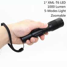 T6 LED 1000LM Torch 5 Mode Zoomable Focus Light Aluminum Flashlight A101 Use 3x AAA Battery 2024 - buy cheap