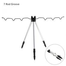 High quality Aluminum Alloy Telescopic 7 Groove Fishing Rod Holder Collapsible Tripod Stand Sea Fishing Pole Bracket 2024 - buy cheap