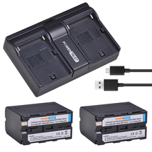 2 шт. 7200 мАч NP-F970 NP-F960 NP F960 NPF970 F960 батарея + двойное зарядное устройство USB для Sony F930 F950 F770 F570 F970 CCD-RV100 HVR-V1J 2024 - купить недорого