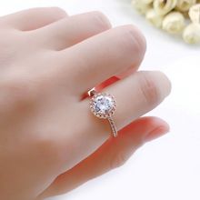 MxGxFam Beauty Shiny CZ Rings Jewelry For Women Rose Gold Color Fashion Jewelry Wedding Rings 2024 - buy cheap