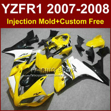 Kit de carenagem amarela yamaha yzfr1 2007 e 2008, preço baixo, r1, yzf, r1, yzf1000, yzf 1000, 07, 08, f5t + 7 presentes 2024 - compre barato