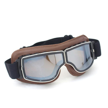 Gafas de sol plegables de cuero para motocicleta, lentes de sol de estilo retro y universal, estilo aviador 2024 - compra barato