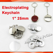 NEW Professional  1" 25mm 100 Sets One Side Electroplating Keychain Button Parts Button Maker Supplies Materials 2024 - buy cheap