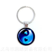 Chinês taoísmo sinal antigo oito diagramas chakra chaveiros yin yang pingente tao taiji chaveiro 2024 - compre barato