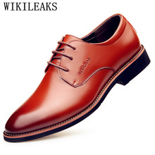 Sapatos masculinos de couro legítimo, sapatos estilo oxford de marca luxuosa com ponta fina para festa, casamento, estilo oxford, 2021 2024 - compre barato