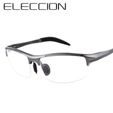 Óculos masculinos prescrição eletrónica, armação de liga de alumínio, óculos de miopia, óculos esportivos 2024 - compre barato