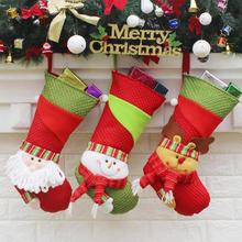 Рождественская елка чулки висячие украшения 2019 Санта Клаус носки подарочные детские конфеты Рождество Noel дома вечерние украшения магазина 2024 - купить недорого
