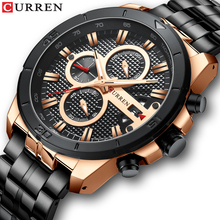 Curren-relógio de quartzo com cronógrafo, modelo masculino de marca luxuosa para negócios, aço inoxidável 2024 - compre barato