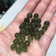 6pcs Natural Moldavite Czech Meteorite Impact Glass Beads Rough Stone Crystal Energy Stone 2024 - buy cheap