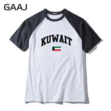 GAAJ Kuwait Flag Man & Women Unisex T Shirt O Neck Fashion Hit Color Collar Tshirt Men Tshirts Streetwear High Quality #29VR1 2024 - buy cheap
