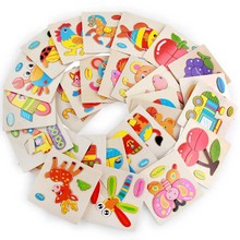 Slice Piece Puzzles Animals Cartoon Stereoscopic Wooden Toys Educational Developmental Puzzle Baby Kids Toys for Children Puzzle 2024 - buy cheap
