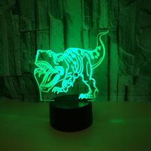 Новый Открытый динозавр 3d ночник лампа для электронной коммерции освещение настольные лампы Дистанционное касание USB и батарея источник питания настольная лампа 2024 - купить недорого