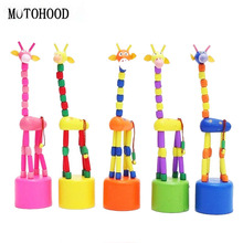 MOTOHOOD-animales Kawaii de 17cm para niños, 1 unidad, jirafa de baile, juguetes de madera para bebés 2024 - compra barato
