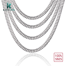 Мужские ожерелья из стерлингового серебра 925 пробы в стиле хип-хоп/рок, 7 мм, Новинка 2024 - купить недорого