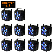 TIPTOP 10 Pack Charging 6X18W RGBWA UV 6 Color Battery Wireless Led Par Lights With IR Remote Control BLack Case 2024 - buy cheap