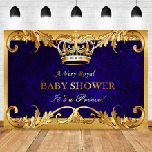 Fondo de fiesta de Baby Shower Royal, Fondo de fotografía de Corona azul real de Príncipe pequeño, Fondo de bandera de fiesta de Baby Shower de niño real 2024 - compra barato