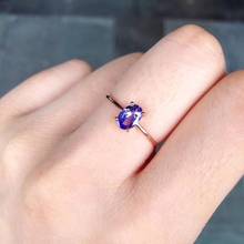 gemstone natural tanzanite ring 18K rose gold simple style fine women & girl jewelry free shipping purple color 2024 - buy cheap