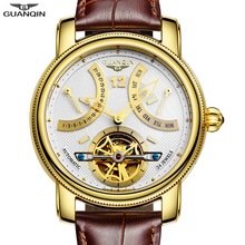 GUANQIN 2018 Tourbillon Automatic clock waterproof gold Brand Luxury Watch Men Mechanical Watch 316L stainless steel Wristwatch 2024 - buy cheap