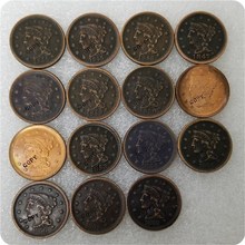 EE. UU. 1844-1868 pelo trenzado gran moneda copia monedas conmemorativas-réplica monedas medalla coleccionables 2024 - compra barato