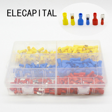 300pcs Red Blue Yellow Spade Crimp Terminals Fully Insulated Electrical Connectors Audio Wiring 2024 - buy cheap