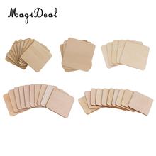 38pcs 50/60/80/100/120mm Square MDF Unfinished Wood Pieces Blank Plaque for DIY Craft Pyrography Projects Games Building Model 2024 - buy cheap