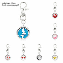 Horse MOM Key Chain essential oil perfume Diffuser locket key ring 25mm locket medallion with Lobster clasp 5Pads fit pet collar 2024 - buy cheap